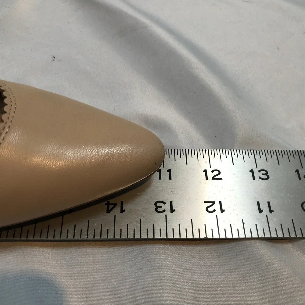 Lauren Ralph Lauren Beige Block Heel‎ Leather Slip On Heels Womens US 10M EU 40
